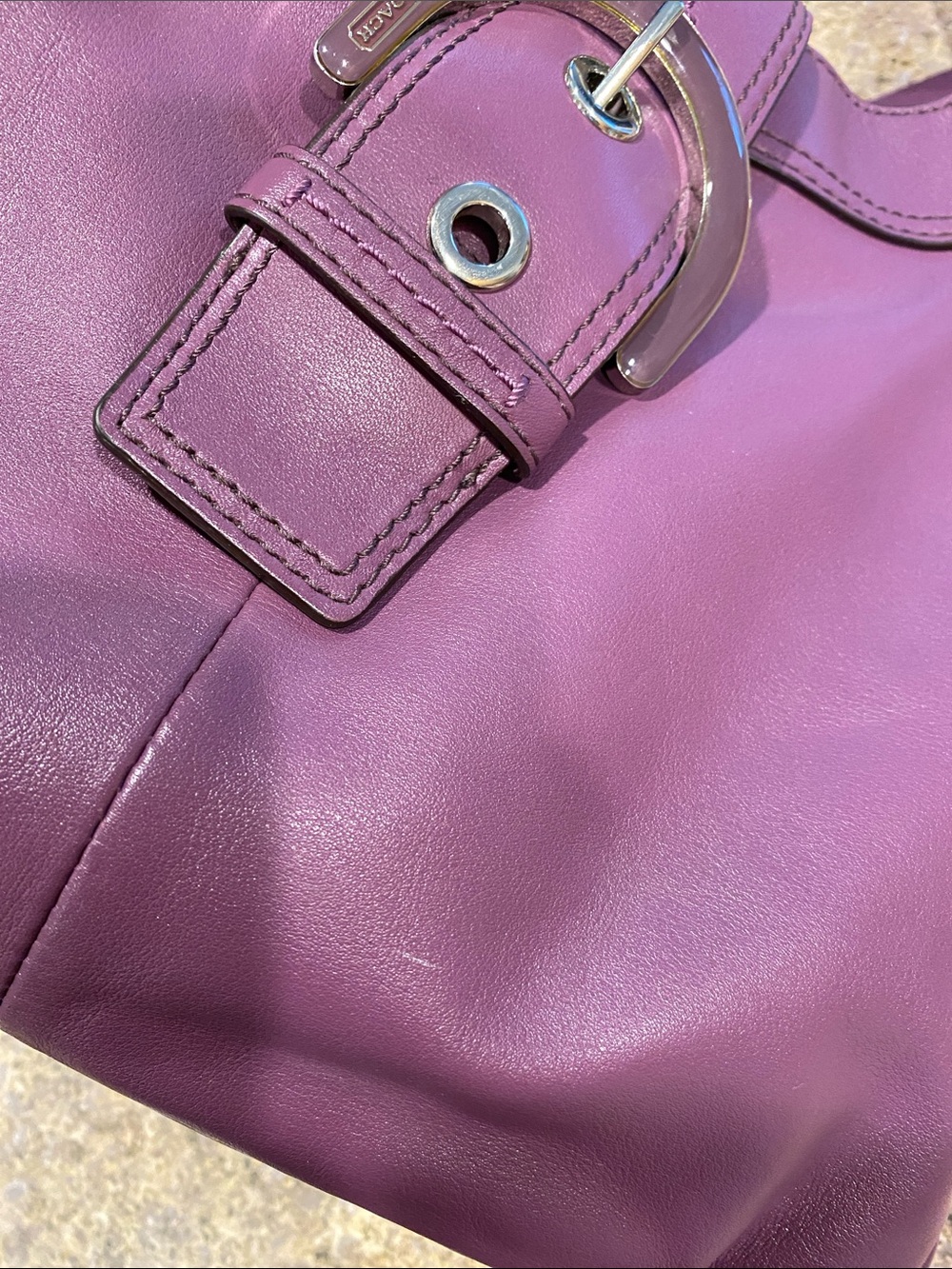 Coach SoHo Hobo Leather Shoulder Bag F17219 SV/Berry Purse Lynn - Picture 8 of 17